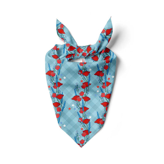 Red, White, and Blue-tiful Poppies Bandana