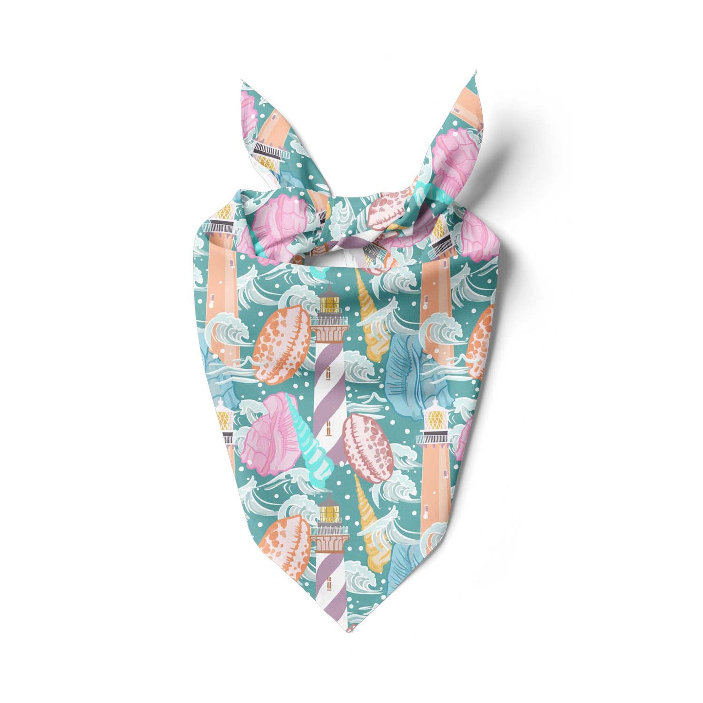 Shells and Lighthouses Bandana